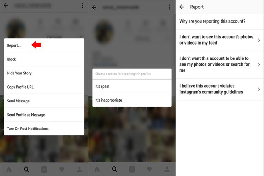نحوه‌ی ریپورت محتوای نامناسب در اینستاگرام
